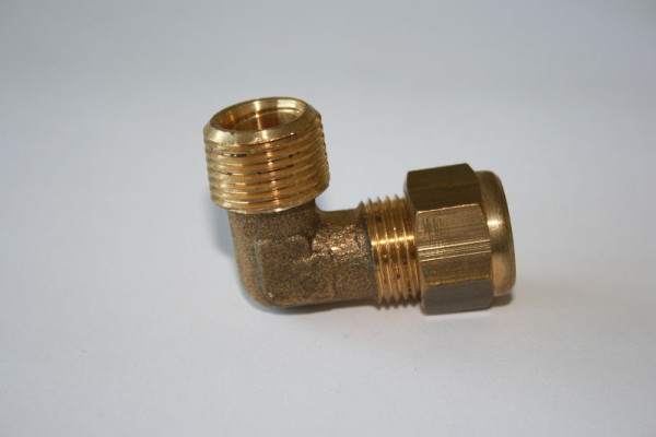 ELMAG coude en laiton pour conduite de pression AG 3/8' + écrou M15 et bague de sertissage 10mm pour TURBO 260, position polaire L20Euroair 220, 9100024