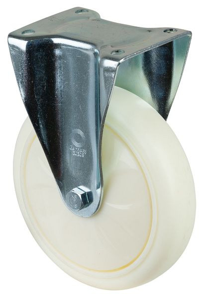 BS Rolls Roulette robuste, roulette fixe, largeur de roue 50 mm, Ø roue 200 mm, capacité de charge 600 kg, couronne en plastique, roulement à billes, N110.B15.203