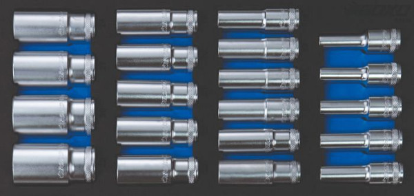 Jeu de clés à douille Boxo 1/2" 20 pièces, UE : 5 pièces, BX380