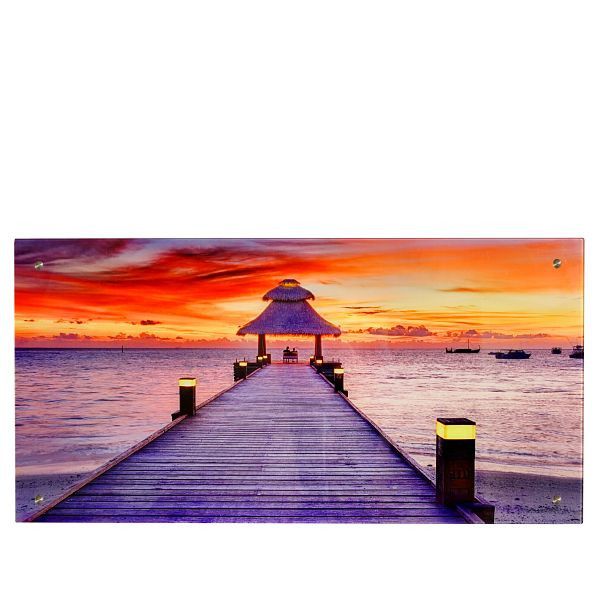 Image en verre Mendler T115, motif d'affiche murale, 50x100cm, pont, 36751