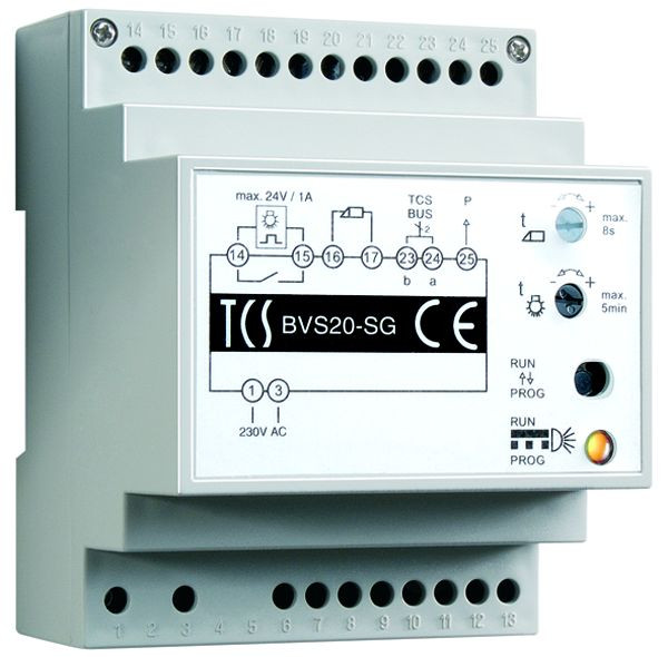 Unité d'alimentation et de contrôle TCS pour systèmes audio sur 1 ligne, rail DIN 4 HP, BVS20-SG