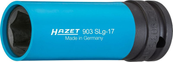 Hazet Impact Machine tournevis Douille, hexagonale, carré creux 12,5 mm, 17 mm, montage sur roue, long, 903SLG-17