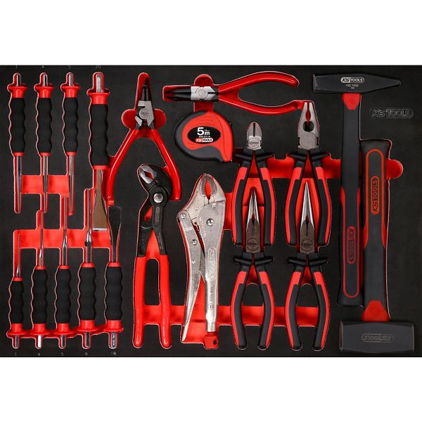 KS Tools PERFORMANCEplus jeu d'outils 22 pièces, pince, marteau et burin, 811.2022