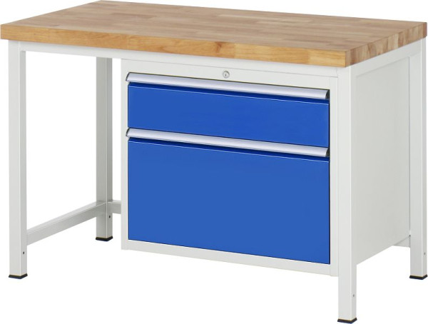 Etabli RAU série 8000 - modèle 8256, L1250 x P700 x H840-1040 mm, base système L1245 x P650 x H800-1000 mm, 03-8256A1-127B4H.11