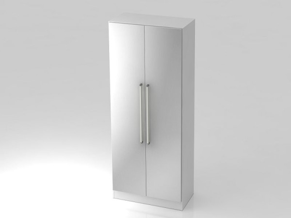 Armoire Hammerbacher 5OH avec panneau de base, poignée chromée blanc/argent, 80x42x200,4 cm (LxPxH), V7100/W/S/CE