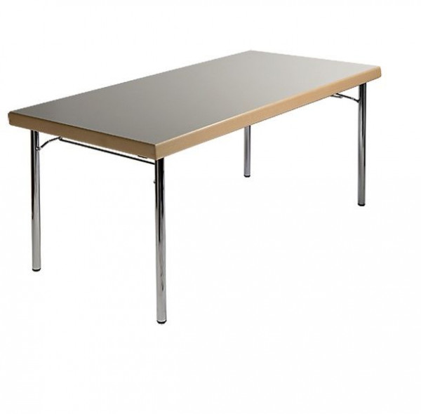 Kaiser-Sitzmöbel Table pliante modèle KT420, 140x70cm, environ 74cm de haut, couleur : blanc, forme 4 pieds, bords : forme 15, UE : 4 pièces, KT420-15DB-140x70SLPW