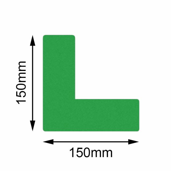Marqueur de sol Mehlhose angle de sécurité vert 150x150mm, UE: 10 pièces, KSUW1V10