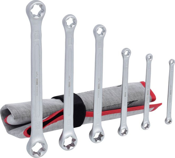 Jeu de clés à double anneau Torx E KS Tools, 6 pièces, 911.0370
