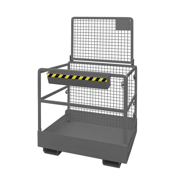 Panier de travail industriel Eichinger pour chariot élévateur 2 personnes, côté large, gris anthracite, 10730700000196