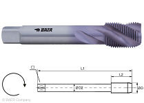 Taraud BAER HSSE-TiAlN - 40° RSP - G 7/8 x 14 - DIN 5156 inox, 130605007