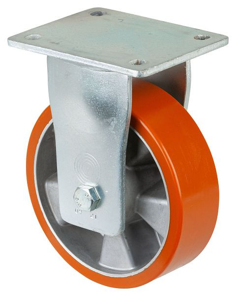 BS Rolls Roulette robuste, roulette fixe, largeur 50 mm, Ø160 mm, jusqu'à 600 kg, polyuréthane coulé 95 Shore A, corps de roue en aluminium, roulement à billes, RR110.B90.160