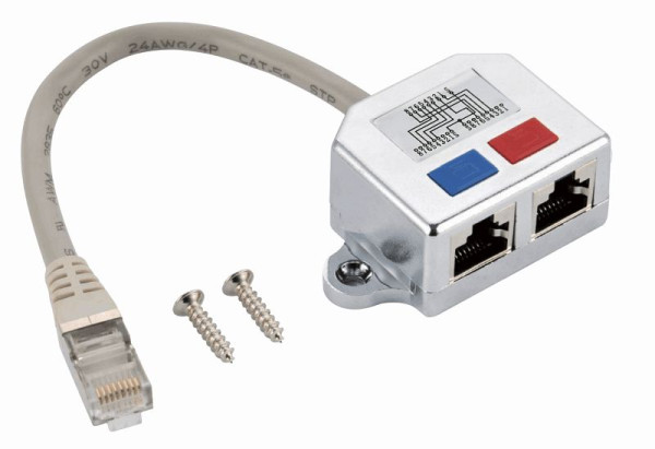 Helos T-Adapter Adaptateur de partage de câble RNIS/RNIS Cat 5e 0,15 m, 263835