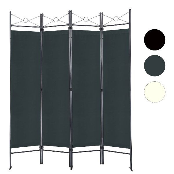 Paravent Metra anthracite, séparateur de pièce, cloison, mur espagnol, 10368