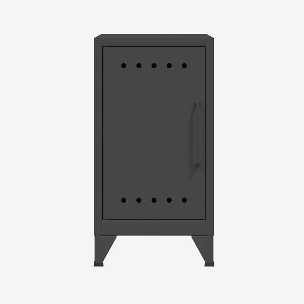 Mini meuble de rangement Bisley Fern, ouverture à gauche, avec étagère fixe, gris anthracite (634), FERMINLH634