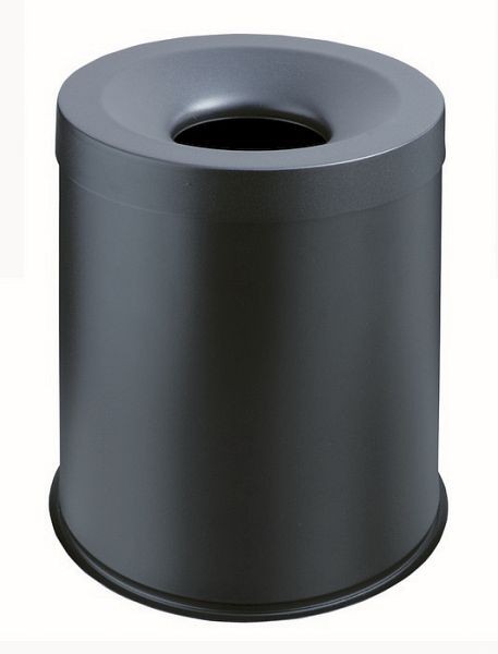 Orgavente GRISU, poubelle de sécurité en acier revêtu par poudre Couleur noire, H x Ø 330x266 mm, 15L, 770001
