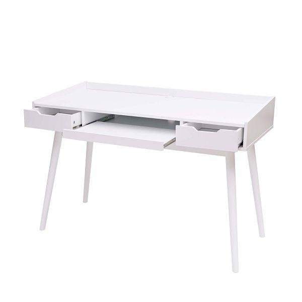 Bureau Mendler HWC-A70b, bureau d'ordinateur, MDF 120x55cm, blanc, 73888