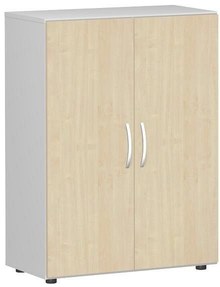 armoire à portes battantes geramöbel avec pieds, amortisseur de porte inclus, non verrouillable, 800x420x1104, érable/gris clair, S-383102-AL