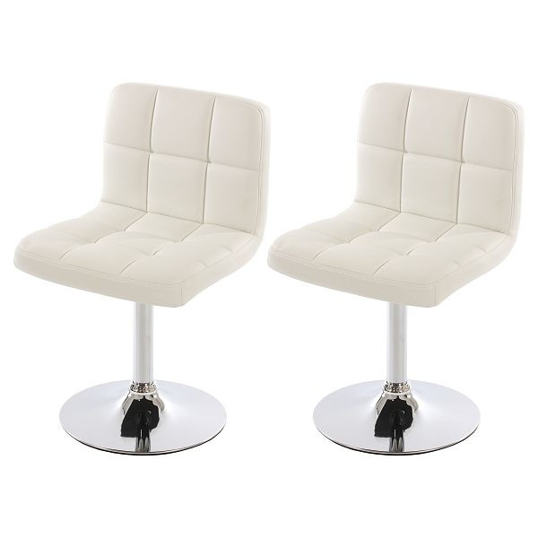 Mendler set de 2 chaises de salle à manger chaise pivotante Kavala simili cuir chrome, blanc, 26627