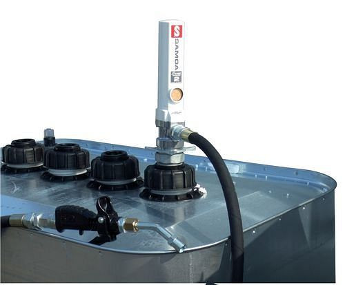 Pompe à huile à air comprimé DENIOS DP1 T, pour systèmes de réservoir, débit d'environ 16 litres/minute, 128-309