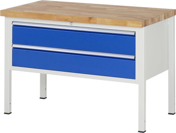 Etabli RAU série 8000 - modèle 8325, L1250 x P700 x H840-1040 mm, base système L1235 x P650 x H800-1000 mm, 03-8325A2-127B4H.11