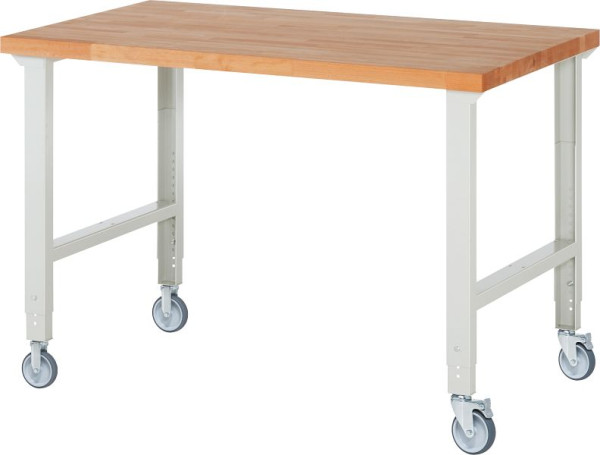 Etabli mobile RAU (réglable en hauteur) 7000-1, 1500x900x950-1000mm, 2 roulettes fixes et roulettes pivotantes chacune, 05-7000-1-159B4H22.12