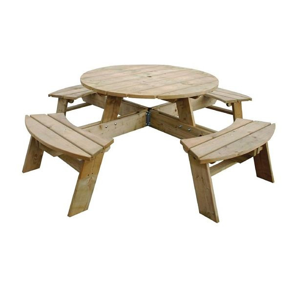 Table de pique-nique ronde en bois Rowlinson, CG097