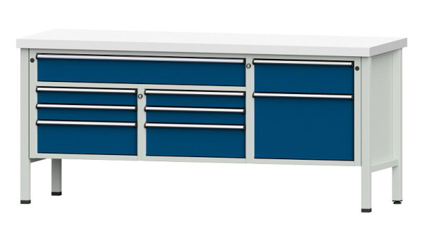 Établis ANKE Établi en caisson, modèle 282 V, 2000 x 700 x 900 mm, RAL 7035/5010, KSP 50 mm, 304.539