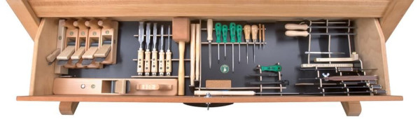 Jeu d'outils Ulmia 313, avec support, pour benne basculante d'établi (sans benne basculante), version 2018, 196.367