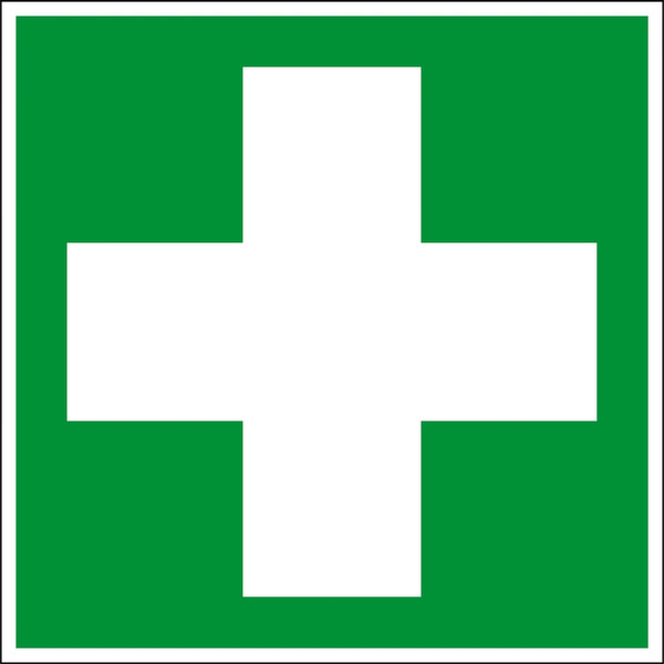 Panneau de sauvetage Eichner "First Aid", L x H : 20 x 20 cm, film, autocollant, photoluminescent HI 150, 9225-14101-020