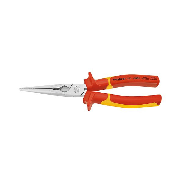 Pince téléphonique MATADOR, droite VDE, 8" - 205 mm, becs droits plats-ronds, 0585 1205
