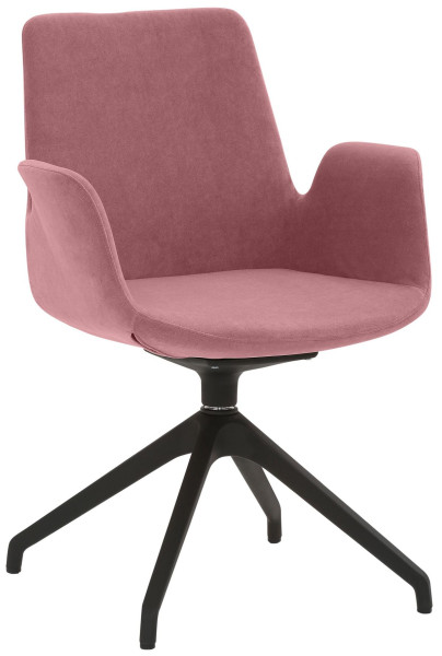 Fauteuil Mayer Sitzmöbel , piètement étoile, plastique noir, rotatif à 360°, vieux rose, 2009_S3_30600