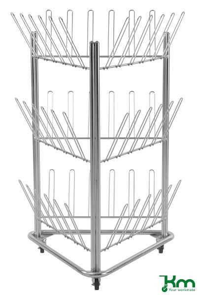 Chariot de séchage pour chaussures et bottes Kongamek, galvanisé, 3 roues bogie, KM125077-O