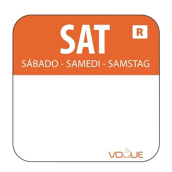 Autocollant code couleur Vogue samedi orange, UE : 1000 pièces, L936