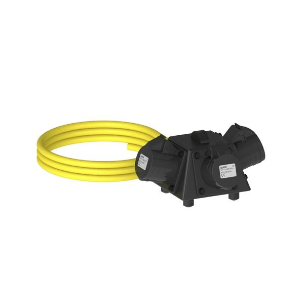 ELSPRO Vollgummi-Sicherheitsverteiler Baureihe CELLE, Zuleitung: 3 m CEE 500 V, Ausgang: 3 CEE 500 V, 1001110