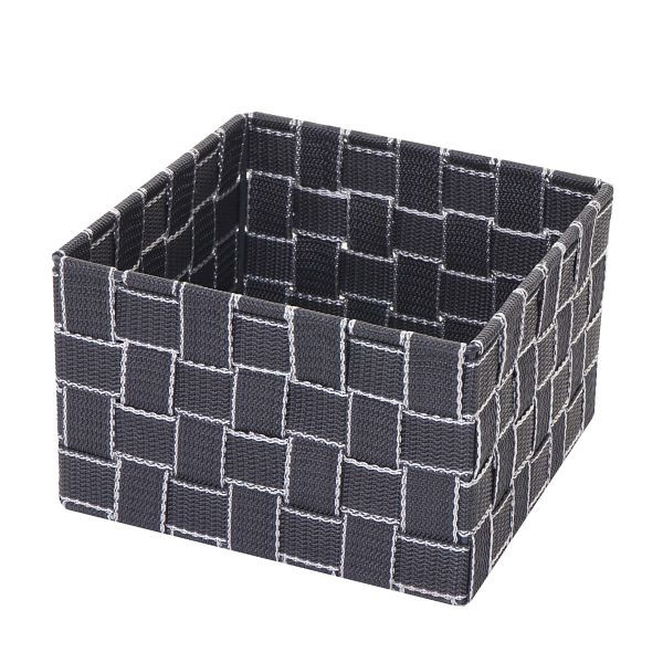 Mendler ensemble de 4 paniers de rangement HWC-C37, panier décoratif panier étagère de rangement panier décoration 12x19x19cm, gris foncé, 4x61258