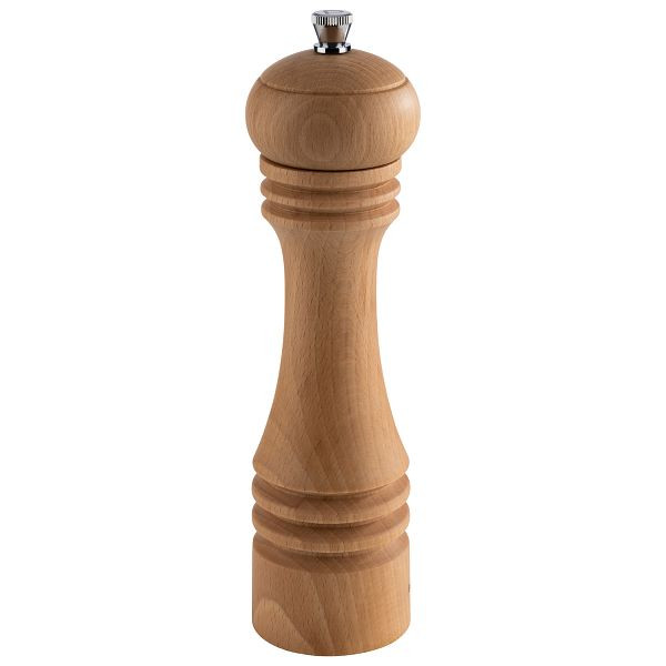 Moulin à poivre APS, Ø 6 x 23 cm, bois de hêtre, léger, broyeur en céramique, degré de mouture réglable en continu, arbre en acier inoxydable, 40572