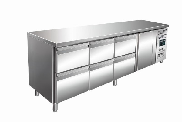 Table réfrigérée Saro, 1 porte + 3x2 tiroirs KYLJA 4160 TN, 323-10726