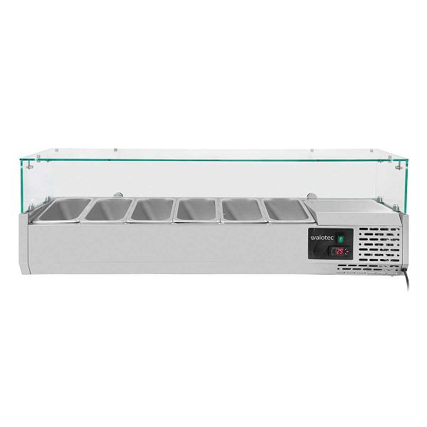 Vaiotec EASYLINE accessoire de refroidissement 330 avec couvercle en verre 6xGN1/4 - 1400, 140x33,5x43,5 cm, 10028