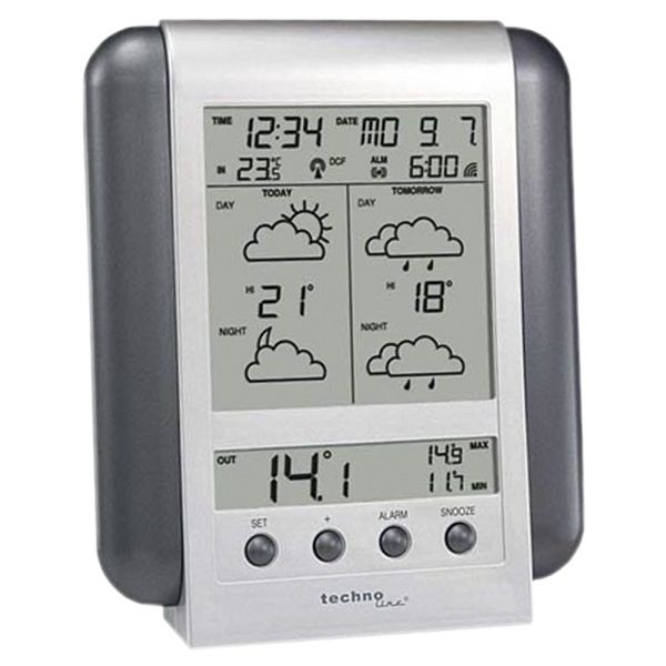 Technoline Meteotronic, radio-réveil DCF-77, dimensions : 135 x 166 x 28 mm, WM 5412
