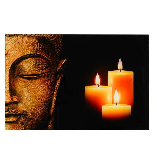 Image en verre Mendler T116, motif d'affiche murale, 40x60cm, Bouddha, 36756