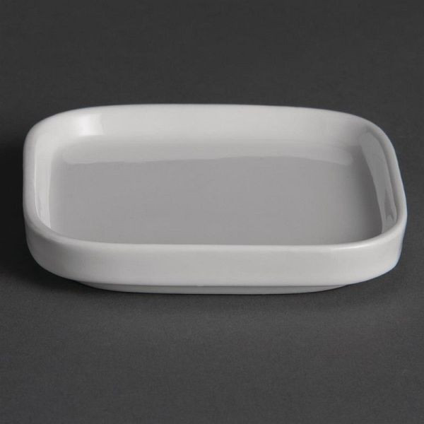 Bols amuse-gueules carrés en céramique blanche OLYMPIA 9,3cm, UE: 12 pièces, Y140