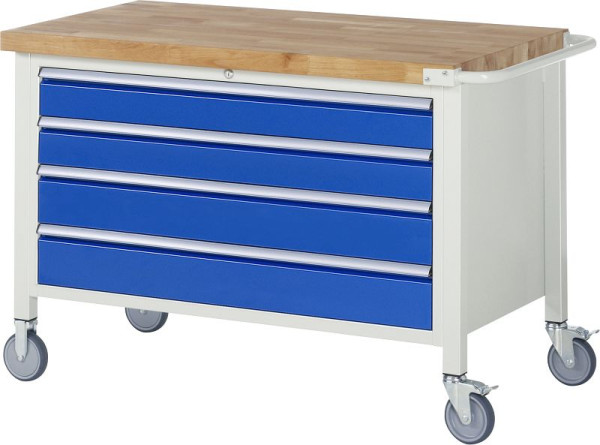 Etabli mobile RAU série 8000, 4 tiroirs XXL, 1250x880x700 mm, 05-8362A2-127B4S.11