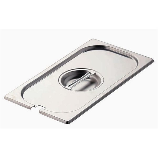 Couvercle Gastro M en acier inoxydable GN1 / 3 avec évidement pour cuillère, DR495