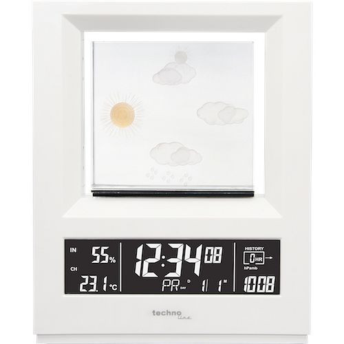Station météo Technoline, radio-réveil DCF-77 avec possibilité de réglage manuel, dimensions : 161 x 203 x 35 mm, WS 6620
