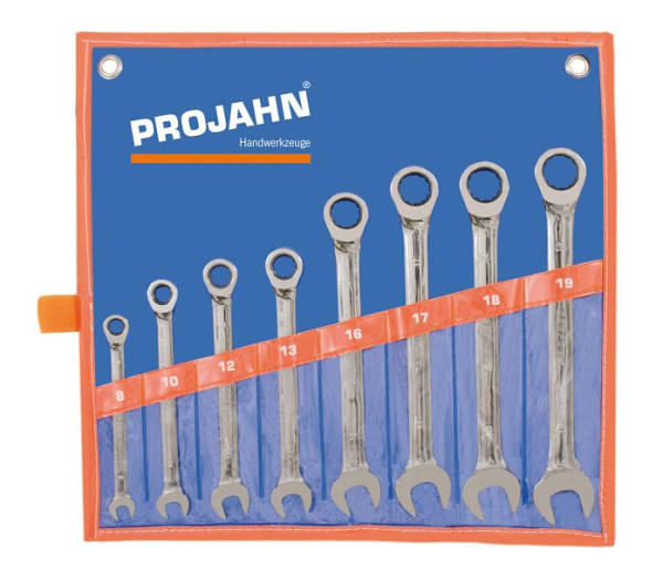 Jeu de clés Projahn GearTech, étui à roulettes 8 pièces, 3499