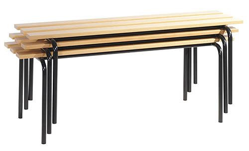 Banc empilable Bedrunka+Hirth, 6 x pieds, dimensions en mm (LxPxH) : 2000 x 460 x 440, 06.85.52