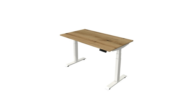 Kerkmann table debout/assise Move 4 nouveau 140 x 80 cm structure blanc, plateau chêne, 10091055