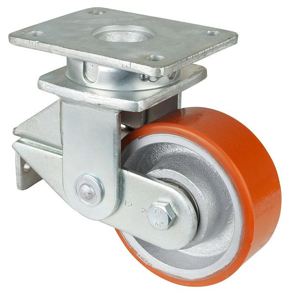 Roulettes BS Roulettes fortes charges suspendues, largeur 50 mm, Ø125 mm, jusqu'à 550 kg, bande de roulement polyuréthane coulé 95 Shore A, corps de roue coulée, roulements à billes, T100.C10.125