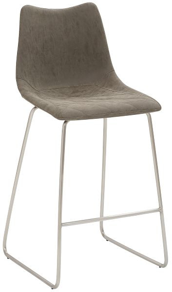 Mayer Sitzmöbel mySOLO, housse de siège en cuir synthétique PU boue vintage, structure luge en acier inoxydable brossé, 1175_K4_545
