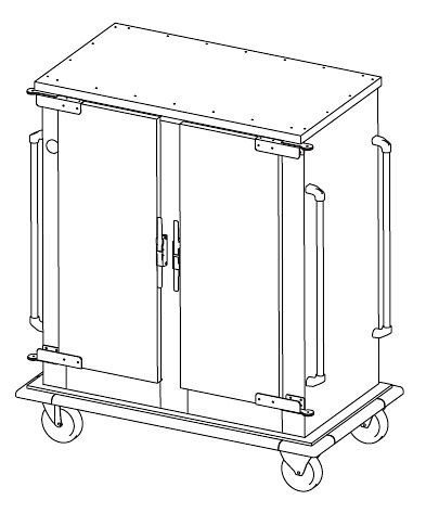 ETERNASOLID chariot banquet RACKTIC 2x8 EN, neutre, deux portes, ES3216EN